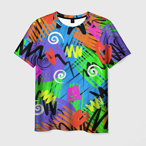 Мужская футболка Яркий геометрический принт / 3D-принт – фото 1
