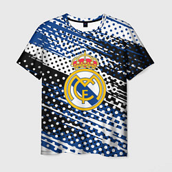 Футболка мужская Real madrid Реал Мадрид краски, цвет: 3D-принт