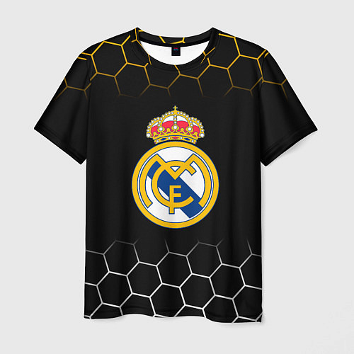 Мужская футболка Real madrid соты / 3D-принт – фото 1