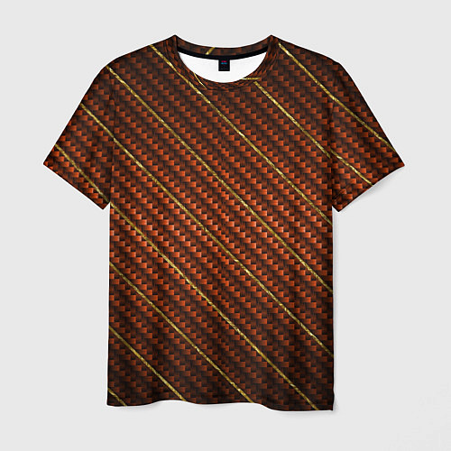 Мужская футболка Карбон и золото / 3D-принт – фото 1
