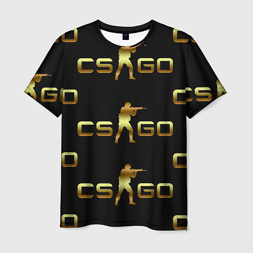 Мужская футболка KS:GO Gold Theme / 3D-принт – фото 1