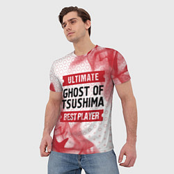 Футболка мужская Ghost of Tsushima: красные таблички Best Player и, цвет: 3D-принт — фото 2
