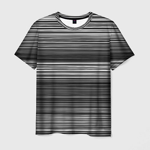 Мужская футболка Black and white thin stripes Тонкие полосы / 3D-принт – фото 1