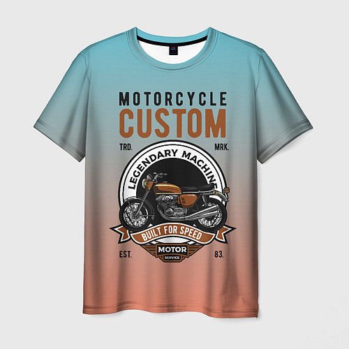 Мужская футболка Кастомный мотоцикл / 3D-принт – фото 1