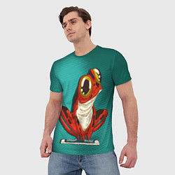 Футболка мужская Странная красная лягушка, цвет: 3D-принт — фото 2