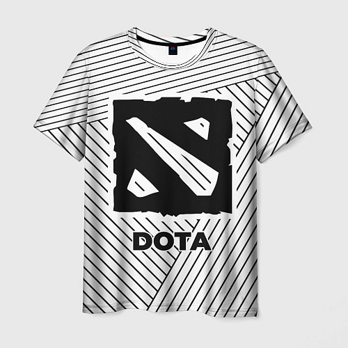 Мужская футболка Символ Dota на светлом фоне с полосами / 3D-принт – фото 1