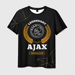 Футболка мужская Лого Ajax и надпись Legendary Football Club на тем, цвет: 3D-принт