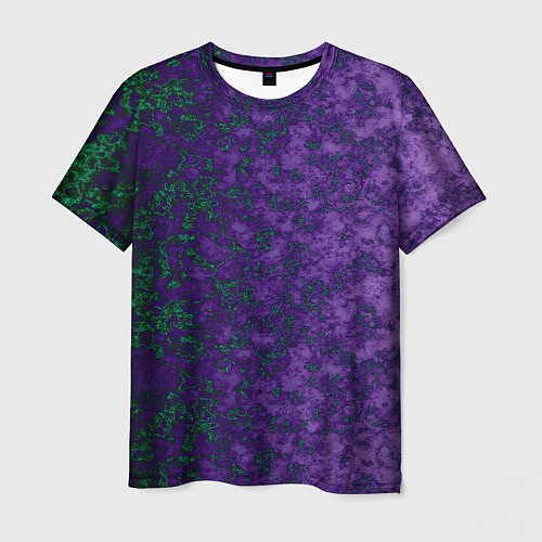 Мужская футболка Marble texture purple green color / 3D-принт – фото 1
