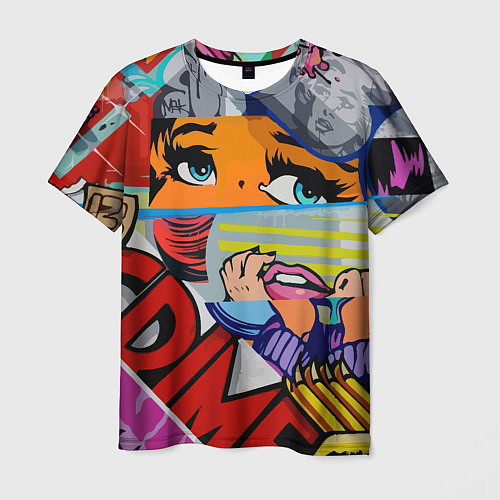 Мужская футболка Авангардная композиция Pop art Eyes / 3D-принт – фото 1
