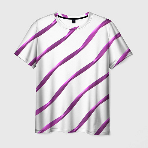 Мужская футболка Блестящая сиреневая диагональ / 3D-принт – фото 1