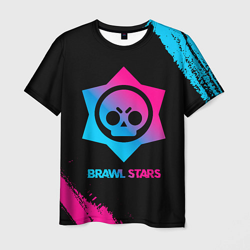 Мужская футболка Brawl Stars Neon Gradient / 3D-принт – фото 1