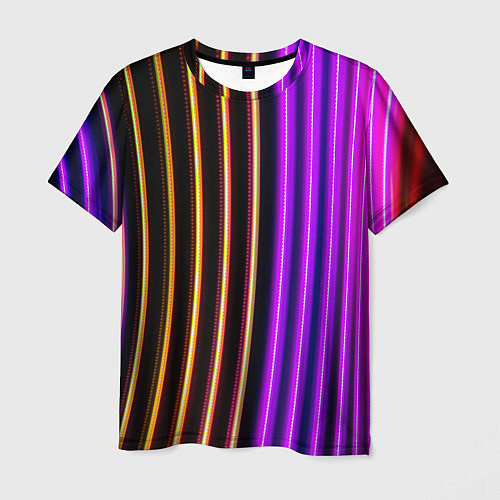 Мужская футболка Неоновые линейные фонари - Фиолетовый / 3D-принт – фото 1