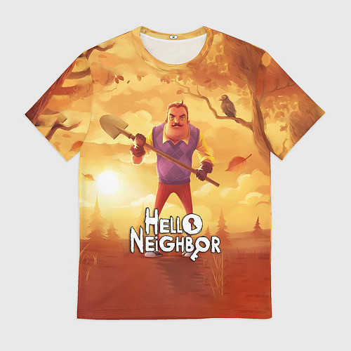 Мужская футболка Hello Neighbor Привет сосед Сосед с лопатой / 3D-принт – фото 1