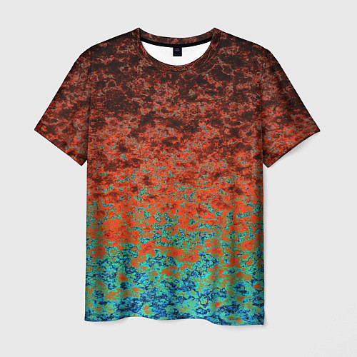Мужская футболка Turquoise brown abstract marble pattern / 3D-принт – фото 1