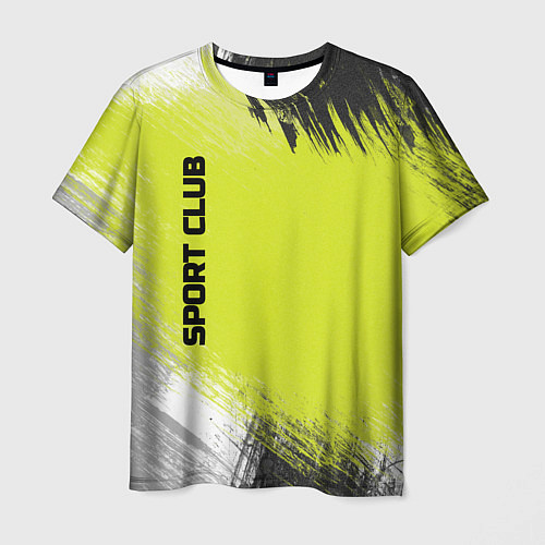 Мужская футболка Sports club gray green pattern / 3D-принт – фото 1