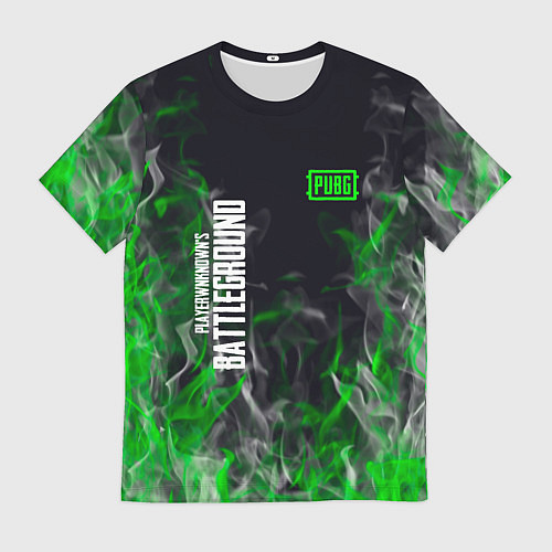 Мужская футболка Pubg - зелёное пламя / 3D-принт – фото 1