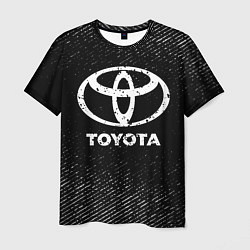 Футболка мужская Toyota с потертостями на темном фоне, цвет: 3D-принт