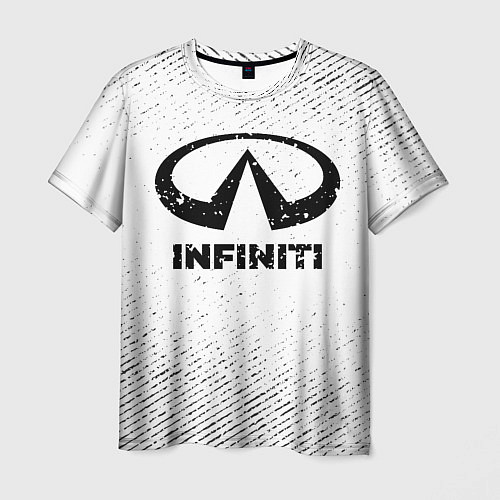 Мужская футболка Infiniti с потертостями на светлом фоне / 3D-принт – фото 1