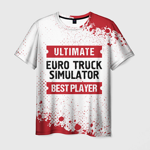 Мужская футболка Euro Truck Simulator: красные таблички Best Player / 3D-принт – фото 1