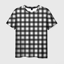 Мужская футболка Black and white trendy checkered pattern