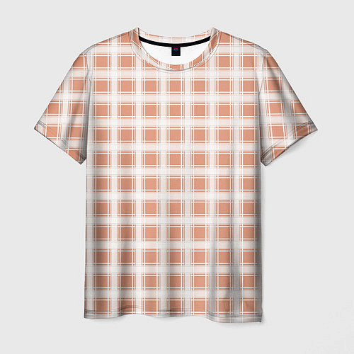 Мужская футболка Light beige plaid fashionable checkered pattern / 3D-принт – фото 1