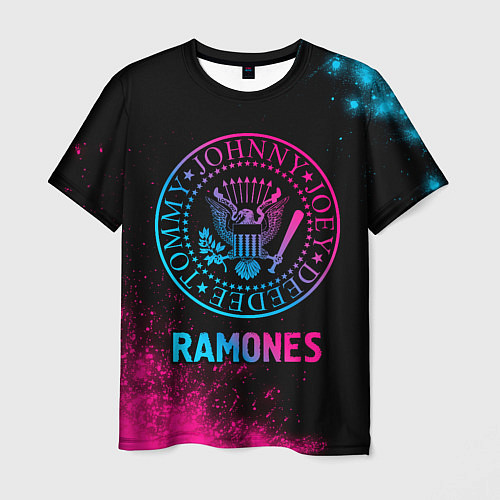 Мужская футболка Ramones Neon Gradient / 3D-принт – фото 1