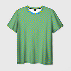 Футболка мужская Зеленые зигзаги, цвет: 3D-принт
