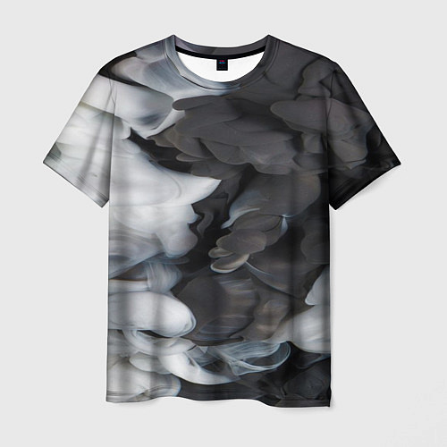 Мужская футболка Абстрактная черно-белая краска / 3D-принт – фото 1