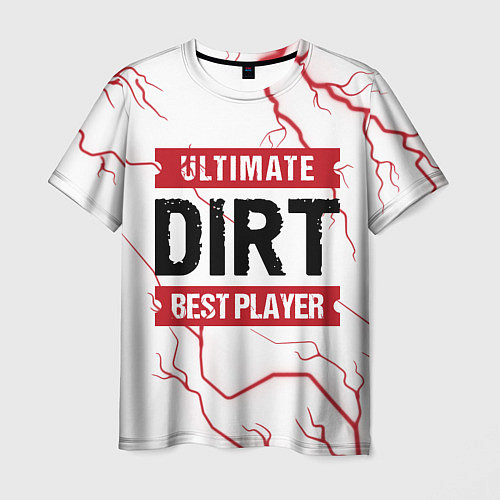 Мужская футболка Dirt: красные таблички Best Player и Ultimate / 3D-принт – фото 1