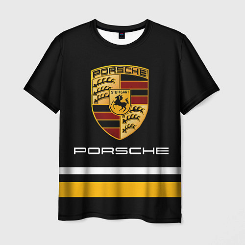 Мужская футболка PORSCHE - Две линии / 3D-принт – фото 1