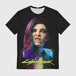Футболка мужская Cyberpunk - girl grillz, цвет: 3D-принт