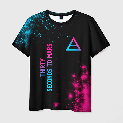 Мужская футболка Thirty Seconds to Mars Neon Gradient / 3D-принт – фото 1