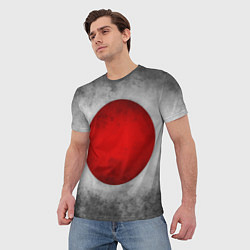 Футболка мужская Japan flag on chrome, цвет: 3D-принт — фото 2