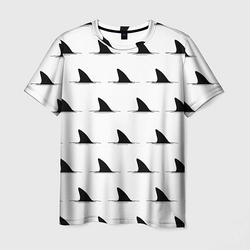 Мужская футболка Плавники акул - паттерн / 3D-принт – фото 1