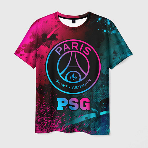 Мужская футболка PSG - neon gradient / 3D-принт – фото 1