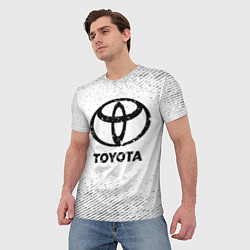 Футболка мужская Toyota с потертостями на светлом фоне, цвет: 3D-принт — фото 2