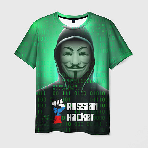 Мужская футболка Russian hacker green / 3D-принт – фото 1