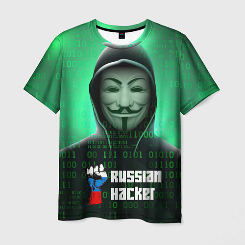 Мужская футболка Russian hacker green / 3D-принт – фото 1