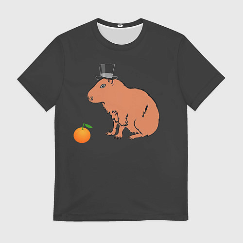 Мужская футболка Капибара в цилиндре / 3D-принт – фото 1