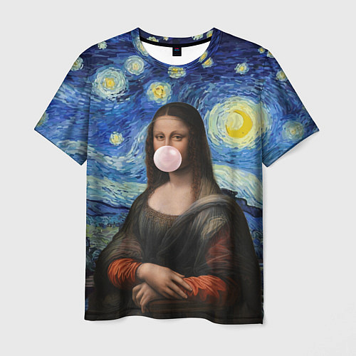Мужская футболка Мона Лиза Приколы - Звездная ночь / 3D-принт – фото 1