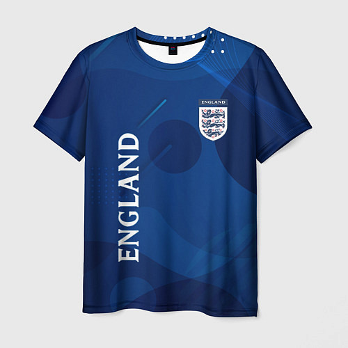 Мужская футболка Сборная Англии Синяя Абстракция / 3D-принт – фото 1