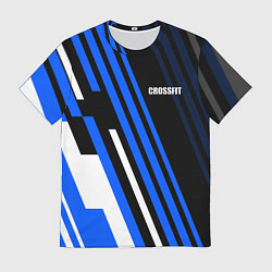 Мужская футболка Кроссфит - синии линии