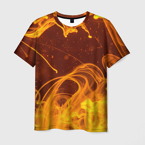 Мужская футболка Абстрактные языки пламени из красок / 3D-принт – фото 1