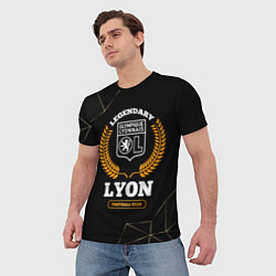 Футболка мужская Лого Lyon и надпись legendary football club на тем, цвет: 3D-принт — фото 2