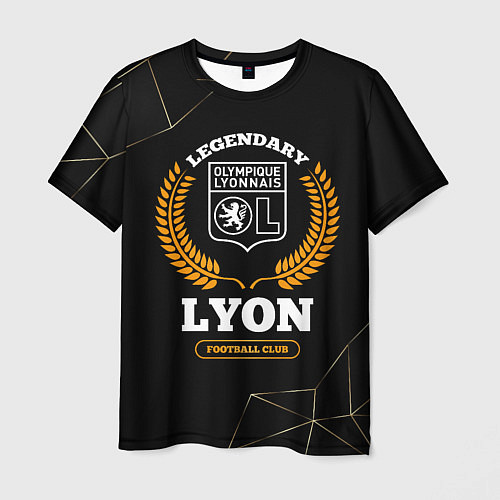 Мужская футболка Лого Lyon и надпись legendary football club на тем / 3D-принт – фото 1