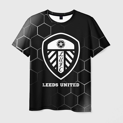 Мужская футболка Leeds United sport на темном фоне / 3D-принт – фото 1