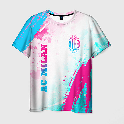 Мужская футболка AC Milan neon gradient style: символ и надпись вер / 3D-принт – фото 1