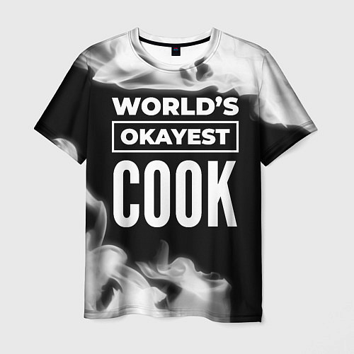 Мужская футболка Worlds okayest cook - dark / 3D-принт – фото 1