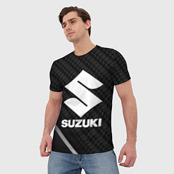 Футболка мужская Suzuki карбон, цвет: 3D-принт — фото 2