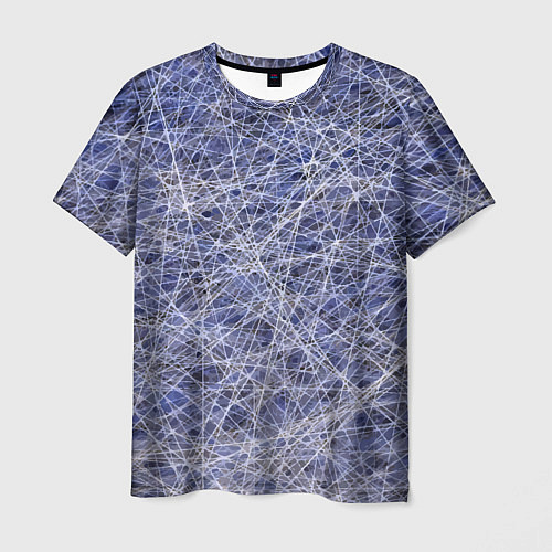 Мужская футболка Паттерн из хаотичных линий - экспрессия / 3D-принт – фото 1